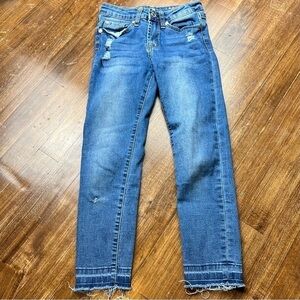7 For All Mankind Girls Ankle Skinny Jeans Size 10 Blue Medium Wash Denim Kids